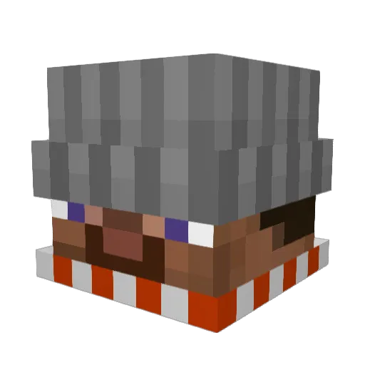 Harlockend Minecraft avatar head, 3D render