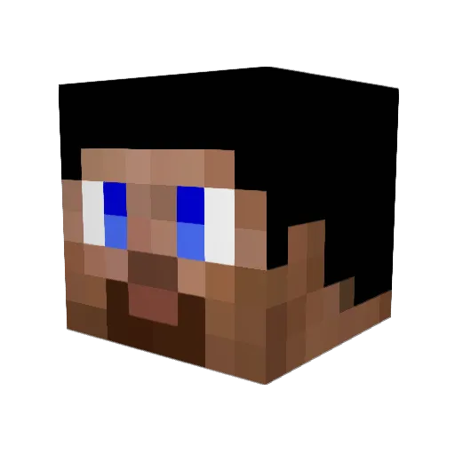 Harlooww Minecraft avatar head, 3D render