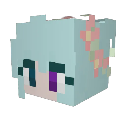 Harm0m Minecraft avatar head, 3D render