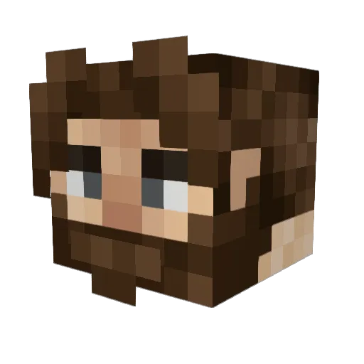 Harmplat Minecraft avatar head, 3D render