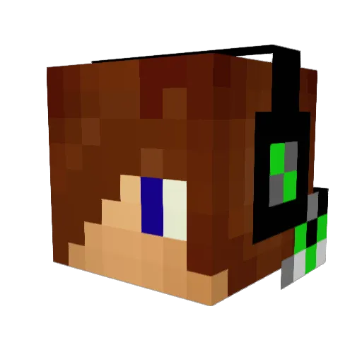 HarmxDJ Minecraft avatar head, 3D render