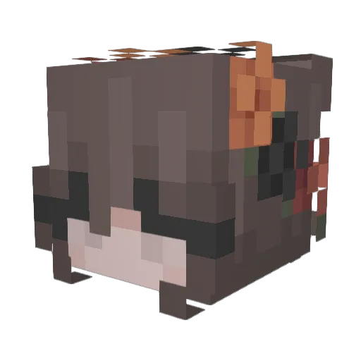 Harpived Minecraft avatar head, 3D render