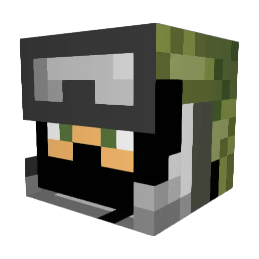 HarpoonNinja Minecraft avatar head, 3D render