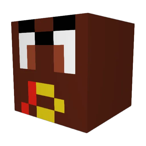 Harrab00m Minecraft avatar head, 3D render