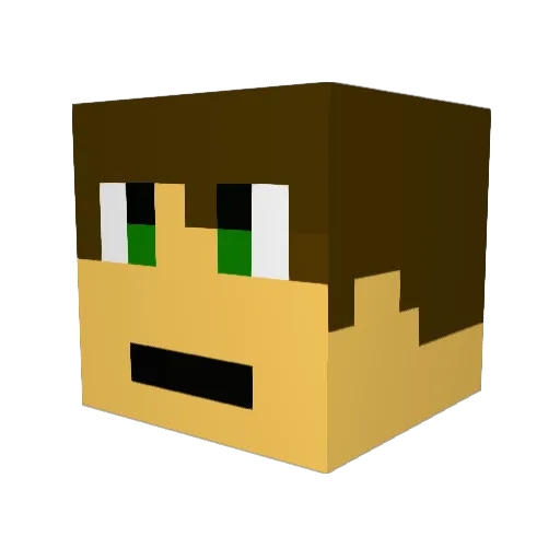 Harraguin Minecraft avatar head, 3D render