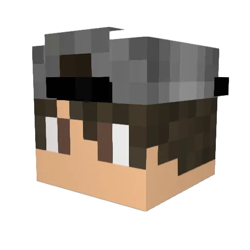 Harruffwar Minecraft avatar head, 3D render