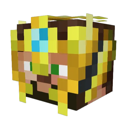 Harry8Me Minecraft avatar head, 3D render