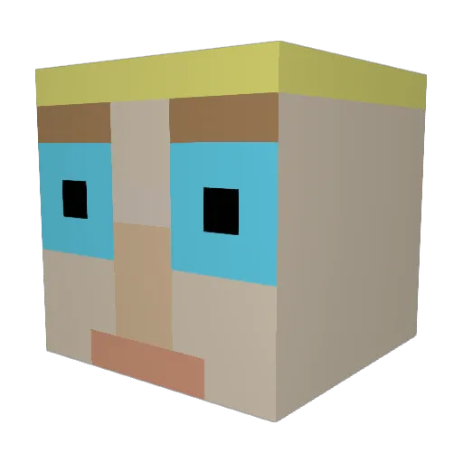 HarryE25 Minecraft avatar head, 3D render