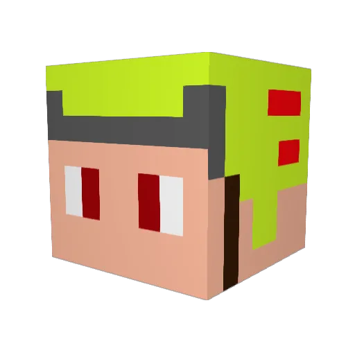 HarryFausB Minecraft avatar head, 3D render