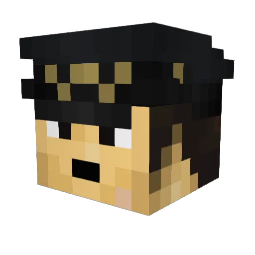 Harryomeister Minecraft avatar head, 3D render