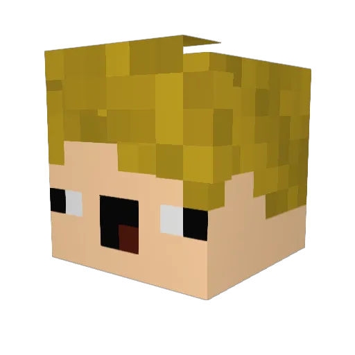 Harshbrowny Minecraft avatar head, 3D render