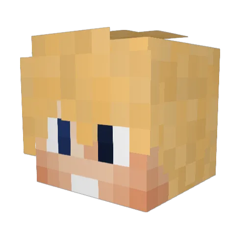 Harssen Minecraft avatar head, 3D render