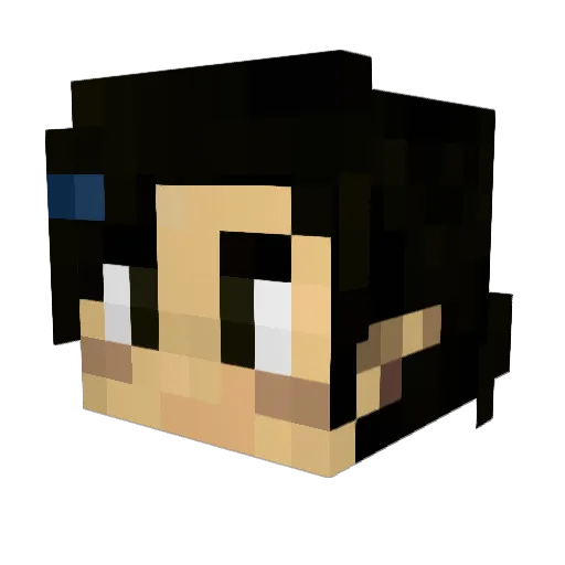 Haru04 Minecraft avatar head, 3D render