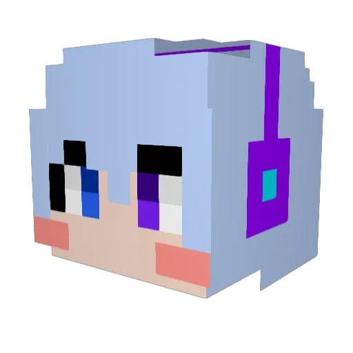 HaruHuey Minecraft avatar head, 3D render
