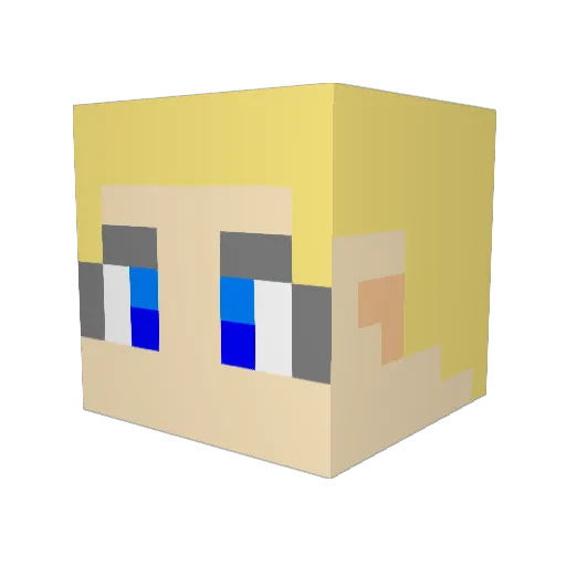 HaruLen Minecraft avatar head, 3D render