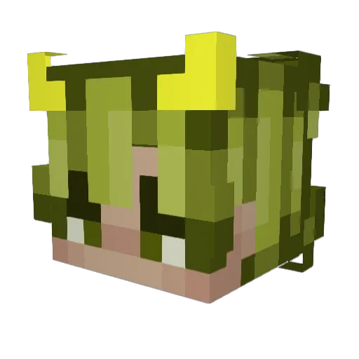 HaruTofuu Minecraft avatar head, 3D render