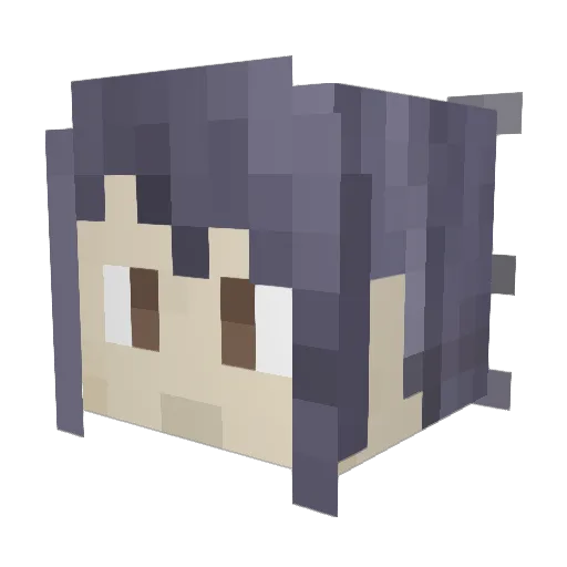 Haruhimi Minecraft avatar head, 3D render