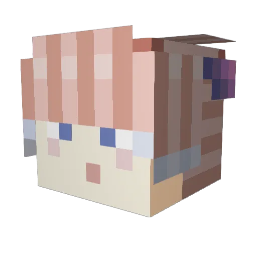 Haruk4ge Minecraft avatar head, 3D render