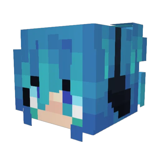 HarukaOwOr Minecraft avatar head, 3D render