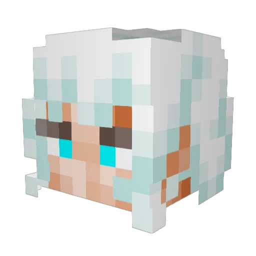 HarukaiTe Minecraft avatar head, 3D render