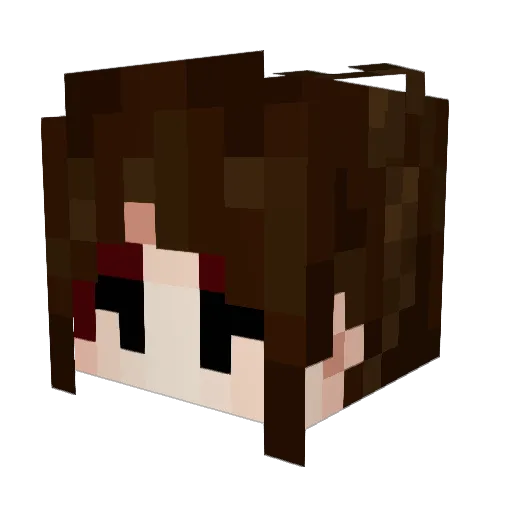 Harukuh Minecraft avatar head, 3D render