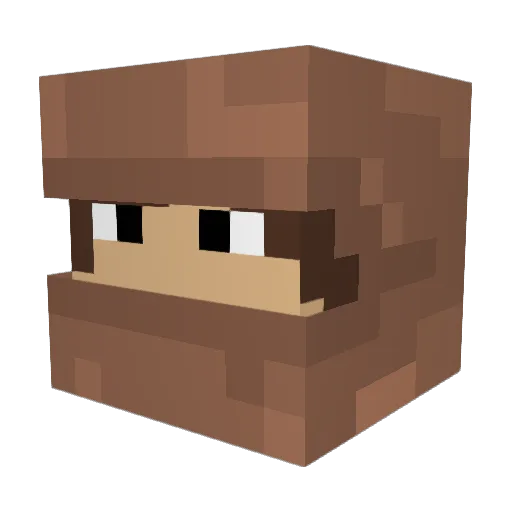 HarumiChan Minecraft avatar head, 3D render