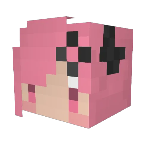 HarunogiMomo Minecraft avatar head, 3D render
