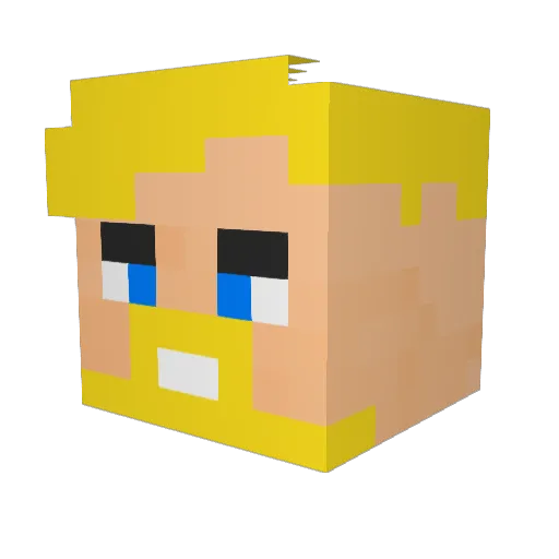 Harutop Minecraft avatar head, 3D render