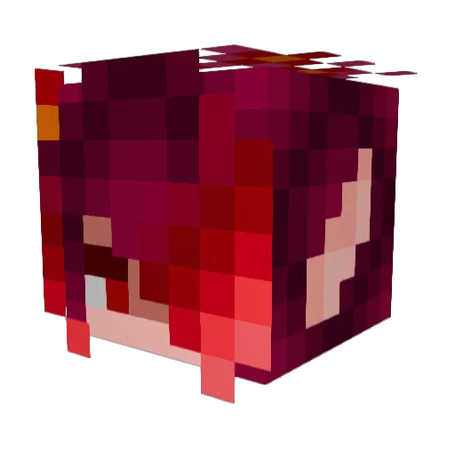 Haruwen Minecraft avatar head, 3D render