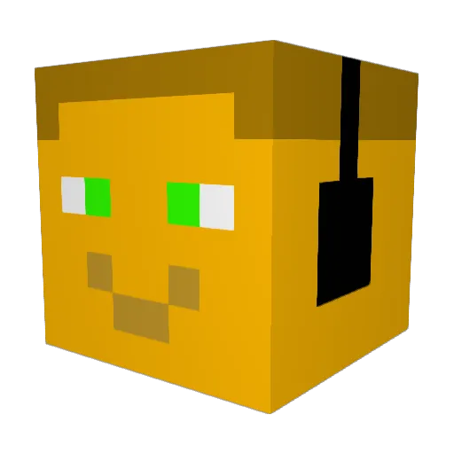 HarvSpaceMan Minecraft avatar head, 3D render