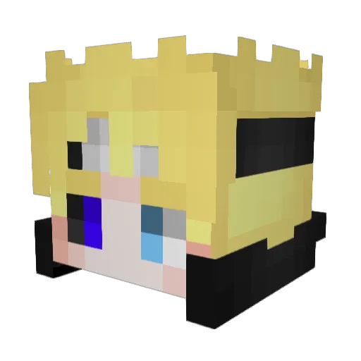 HarvarD1O Minecraft avatar head, 3D render