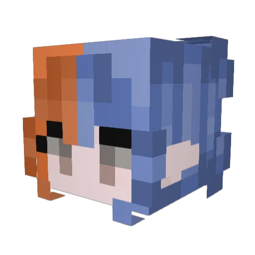 Harvenix Minecraft avatar head, 3D render
