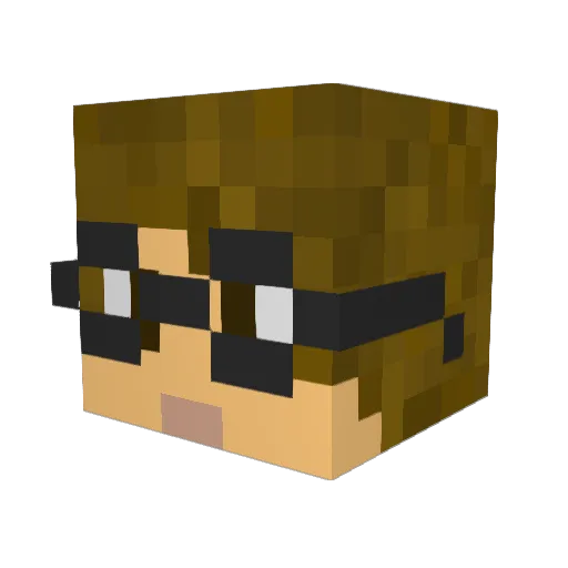 Harveus Minecraft avatar head, 3D render