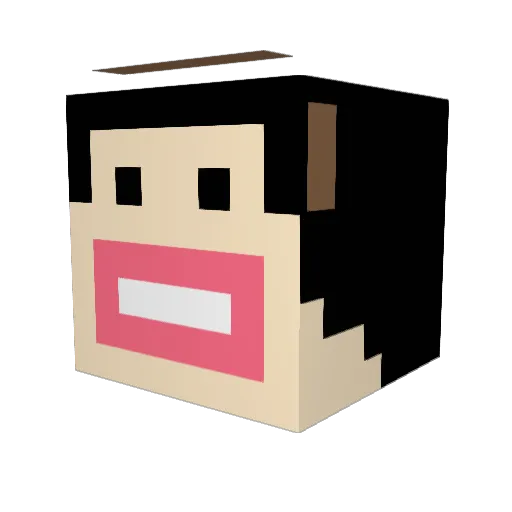HarveyDE Minecraft avatar head, 3D render