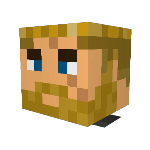 HarveyRL Minecraft avatar head, 3D render