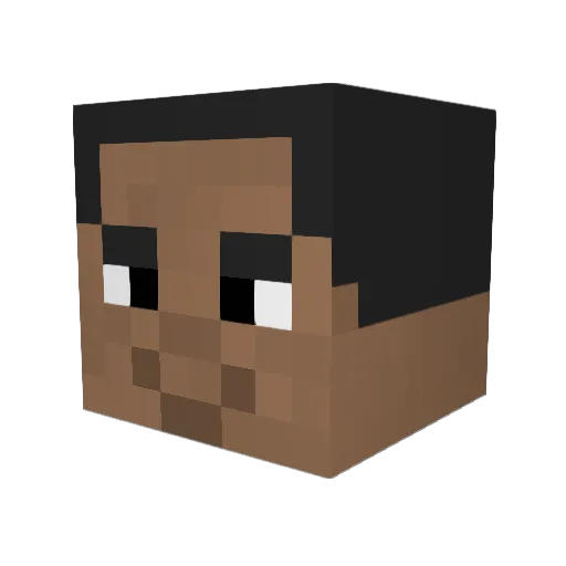 Hasbii Minecraft avatar head, 3D render