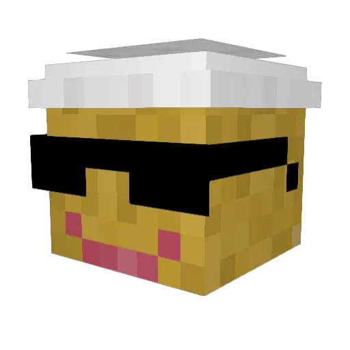 Hasboy Minecraft avatar head, 3D render