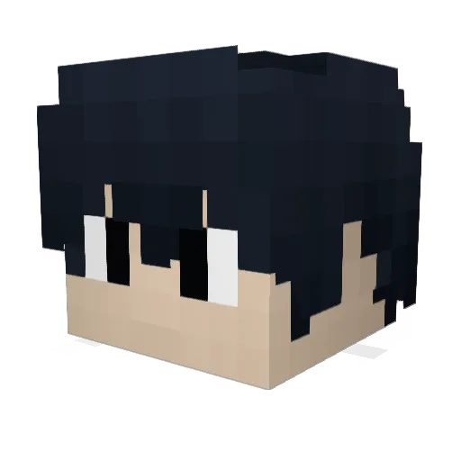 Hasekuri Minecraft avatar head, 3D render