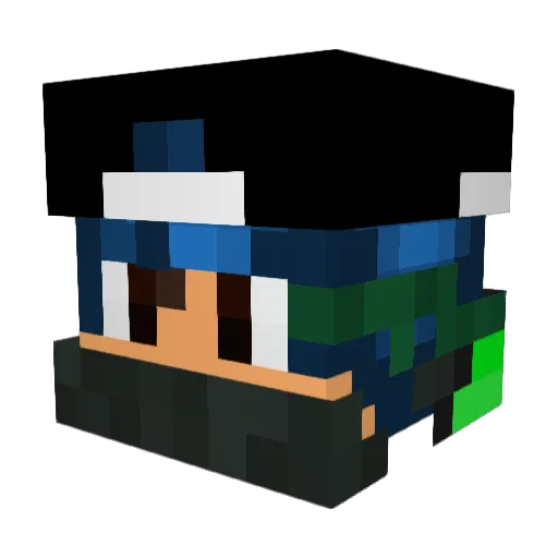 HasenSuppe Minecraft avatar head, 3D render