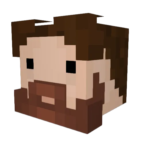 Hasenberg Minecraft avatar head, 3D render