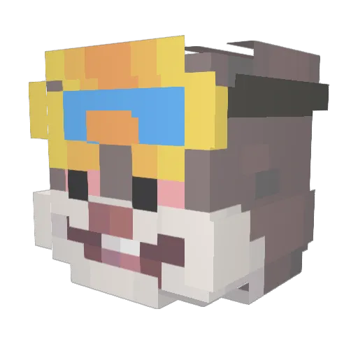 Hasenspringer Minecraft avatar head, 3D render