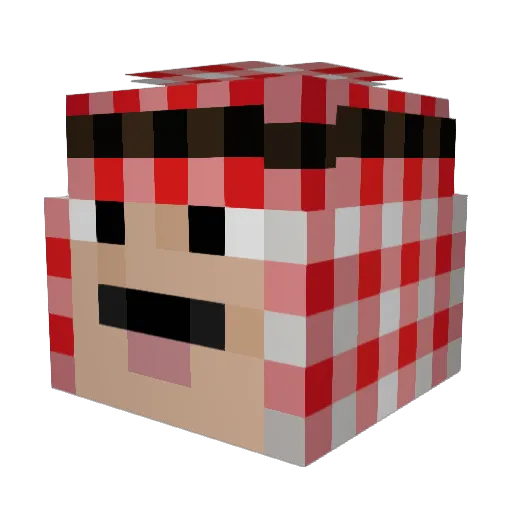 HashBrine Minecraft avatar head, 3D render