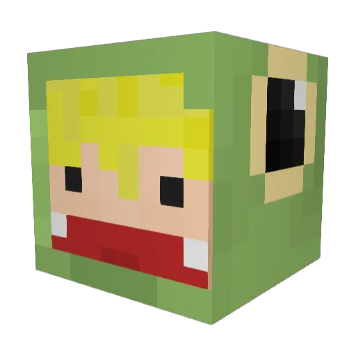 HashbrownParty Minecraft avatar head, 3D render