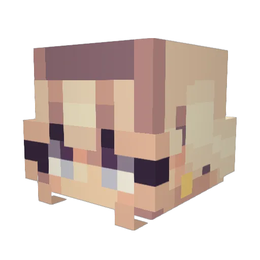 Hashibamia Minecraft avatar head, 3D render