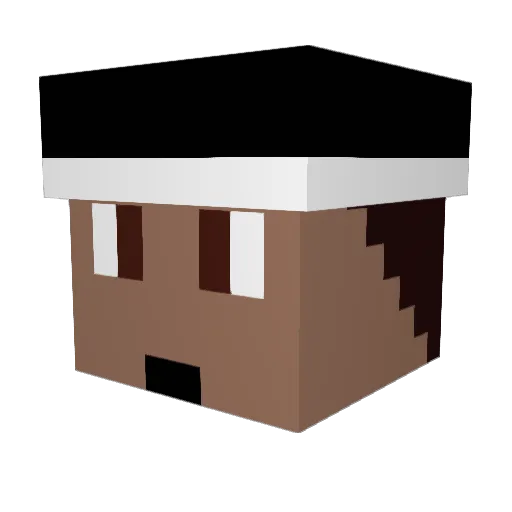Hashibo Minecraft avatar head, 3D render