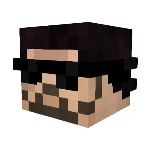 Hashimuto Minecraft avatar head, 3D render