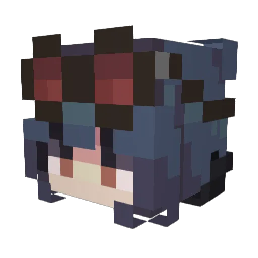 Hashirey Minecraft avatar head, 3D render