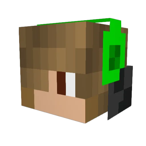 Hashishinn Minecraft avatar head, 3D render