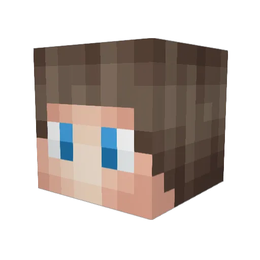 Hashtag Minecraft avatar head, 3D render