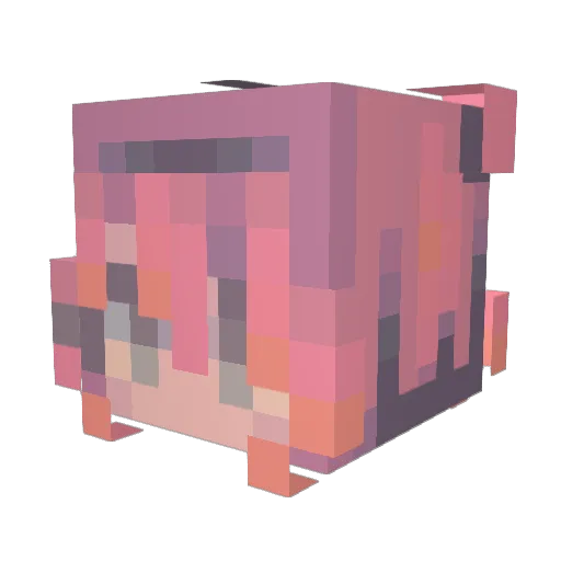 Hashtag_Lady Minecraft avatar head, 3D render